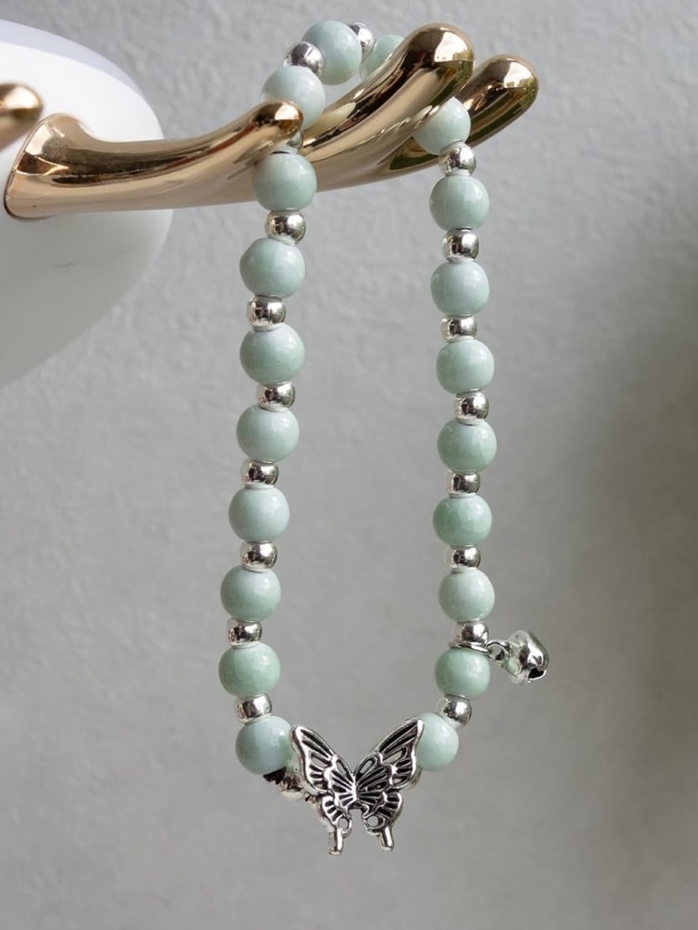 🆕New Boho Dainty Ceramic Beaded Bracelet with Butterfly Charm